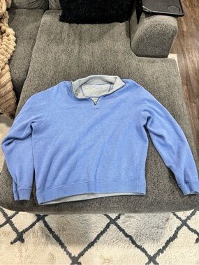 Daniel Cremieux Light Blue Quarter-Zip Sweater with Gray Trim